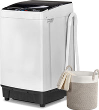 Load image into Gallery viewer, Full Automatic Portable Washing Machine, 15.6 lbs Top Load Washer with Drain Pump and 10 Wash Programs
