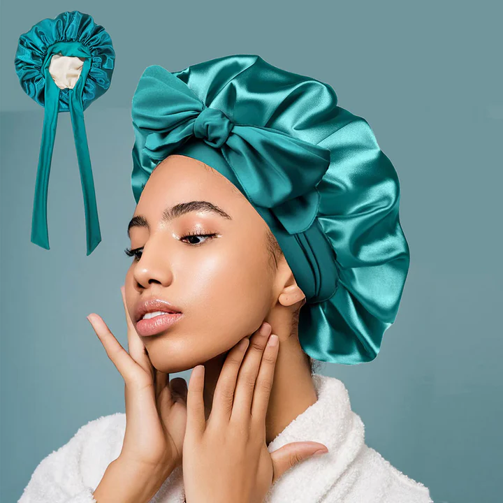 Silky Double Layer Sleep Bonnet with Adjustable Strap