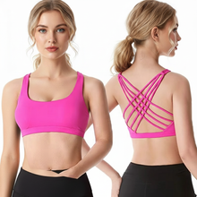 Load image into Gallery viewer, Women's Cross Back Push Up Sports Bra for Fitness, Running, and Yoga

