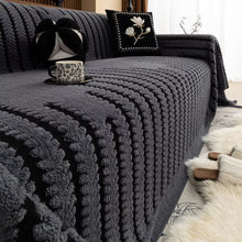 Load image into Gallery viewer, Plush Tufted Couch Cover, Symmetrical Linear Design
