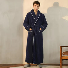 Load image into Gallery viewer, Sherpa Comfort Bathrobe Coral Fleece Flannel Robe
