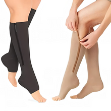 Load image into Gallery viewer, Zippered Compression Socks Support Stockings 20-30 mmHg
