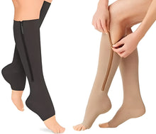 Load image into Gallery viewer, Zippered Compression Socks Support Stockings 20-30 mmHg
