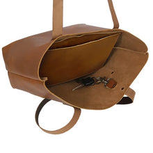 Load image into Gallery viewer, Buffalo Leather Tote Bag, Tan Bella Handcrafted Medium
