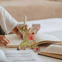 Load image into Gallery viewer, Resin Letter Decor with Dried Flowers and LED Light
