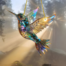 Load image into Gallery viewer, Hummingbird Suncatcher Colorful Window Hanging
