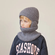 Load image into Gallery viewer, Kids Winter Knitted Hat and Scarf Set with Plush Lining
