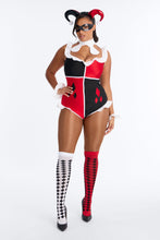 Load image into Gallery viewer, Womens Comic Villain Costume Set with Ruffle Romper and Thigh Highs
