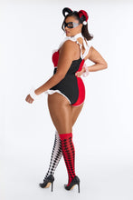 Load image into Gallery viewer, Womens Comic Villain Costume Set with Ruffle Romper and Thigh Highs
