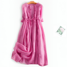 Load image into Gallery viewer, Cotton and linen ruffle dress
