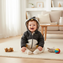 Load image into Gallery viewer, Cozy Winter Fleece Hooded Jacket for Kids with Cartoon Dinosaur Design

