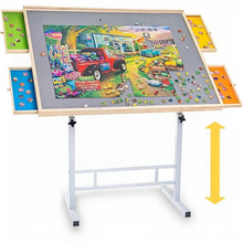 Load image into Gallery viewer, Adjustable Puzzle Table with Drawers for up to 1500 Pieces
