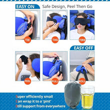 Load image into Gallery viewer, 360 Degree Travel Neck Pillow Set with Adjustable Head Strap and Eye Mask for Sleeping Comfort
