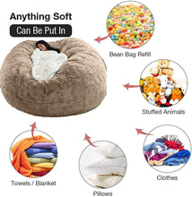 Load image into Gallery viewer, Giant 5ft Fluffy Faux Fur Bean Bag Cover – Ultra-Soft Lounge Sofa (Cover Only)
