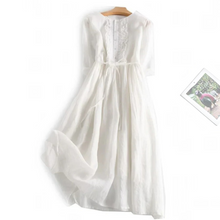Load image into Gallery viewer, Cotton and linen ruffle dress
