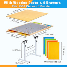 Load image into Gallery viewer, Adjustable Puzzle Table with Drawers for up to 1500 Pieces
