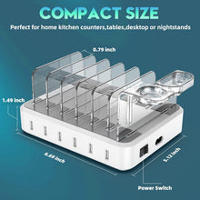 Load image into Gallery viewer, 6 Port Charging Station with Mixed Cables and Adjustable Dividers
