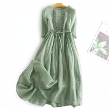 Load image into Gallery viewer, Cotton and linen ruffle dress
