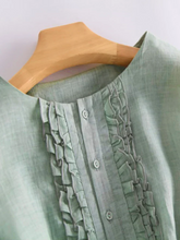 Load image into Gallery viewer, Cotton and linen ruffle dress
