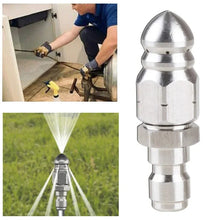 Load image into Gallery viewer, Sewer Jetter Nozzle with Five High Pressure Jets and Self Propelling Action
