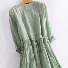 Load image into Gallery viewer, Cotton and linen ruffle dress
