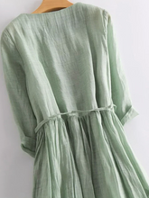 Load image into Gallery viewer, Cotton and linen ruffle dress
