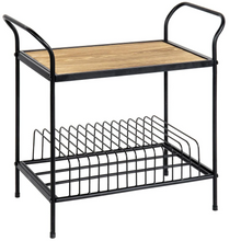 Load image into Gallery viewer, Freestanding Rustic Vinyl Record Player Turntable Storage Rack Stand
