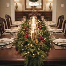 Load image into Gallery viewer, Two Piece Artificial Cedar Garland Set with Hand Tied Hanging Loops, Six Feet Long Each for Stairs and Mantels
