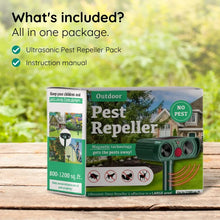 Load image into Gallery viewer, Solar Powered Ultrasonic Animal Repeller with Motion Sensor for Gardens Ponds and Lawns
