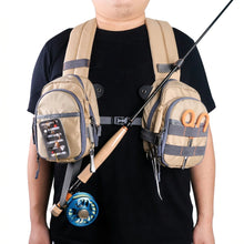 Load image into Gallery viewer, Chest Fishing Tackle Bag with Adjustable Straps and Multiple Zippered Pockets
