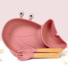 Load image into Gallery viewer, Whale Shaped Baby Dinner Set with Suction Base for Toddlers
