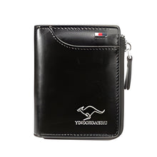 Load image into Gallery viewer, Men’s RFID Blocking Wallet with Zipper Multi Credit Card Holder Khaki + Brown + Black
