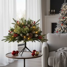 Load image into Gallery viewer, 16 inch Artificial Christmas Shrubbery with Lights and Three Leg Stand
