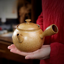 Load image into Gallery viewer, Japanese Style Side Handle Handmade Pottery Teapot 12oz
