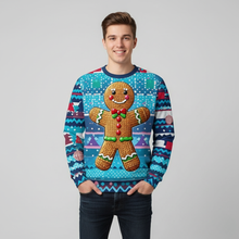 Load image into Gallery viewer, Gingerbread Man 3D Printed Ugly Christmas Crewneck Sweatshirt for Men
