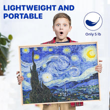Load image into Gallery viewer, Rotatable 360-Degree Wooden Puzzle Board with Drawers and Cover, Portable Puzzle Table Fits Up to 1000 Pieces, 30" x 22"
