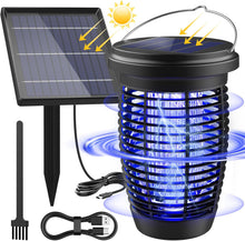 Load image into Gallery viewer, Solar Bug Zapper 2-in-1 Mosquito Killer Lamp – 4500V Indoor &amp; Outdoor Fly Trap
