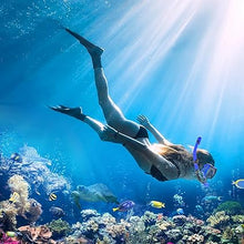 Load image into Gallery viewer, Adult Snorkel and Dive Mask Set with Silicone Seal, Dry Snorkel and 180 Degree Clear Vision
