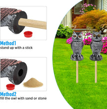 Load image into Gallery viewer, Realistic 2-Pack Owl Decoy with Rotating Head – Outdoor Bird &amp; Pest Repellent
