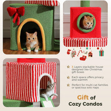Load image into Gallery viewer, Cat Tree for Indoor Cats, Christmas Climbing and Play Tower
