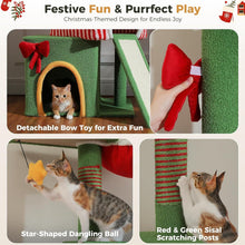 Load image into Gallery viewer, Cat Tree for Indoor Cats, Christmas Climbing and Play Tower
