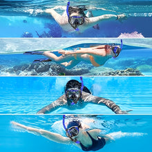 Load image into Gallery viewer, Adult Snorkel and Dive Mask Set with Silicone Seal, Dry Snorkel and 180 Degree Clear Vision
