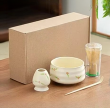 Load image into Gallery viewer, Handmade Bamboo Matcha Tea Set with Whisk Holder Spoon Bowl and Cup
