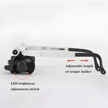 Load image into Gallery viewer, LED Glasses Magnifier 8x 15x 23x
