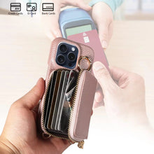 Load image into Gallery viewer, Premium Leather Multi-Function iPhone Case with Anti-Degaussing Protection
