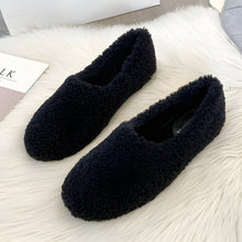 Load image into Gallery viewer, Women's Winter Wool Slippers with Curly Sheep Fur and Cozy Cotton Lining
