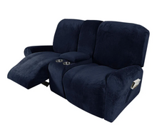 Load image into Gallery viewer, 2 Seat Recliner Cover with Cup Holders Soft Non Slip 12 Colors
