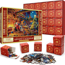 Load image into Gallery viewer, Christmas Puzzle Advent Calendar with 1008 Pieces in 24 Reusable Boxes and a Poster
