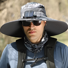 Load image into Gallery viewer, Ultimate Outdoor Sun Hat with Rechargeable LED and Wide Brim
