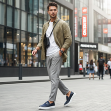 Load image into Gallery viewer, Korean Inspired Men's Casual Leather Sneakers With Thick Cushion Sole

